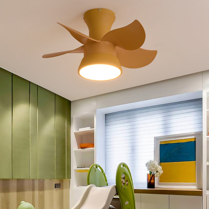 Ceiling Fan Lamp Kids Style LED Metal Ceiling Flush Mount Light for Bedroom