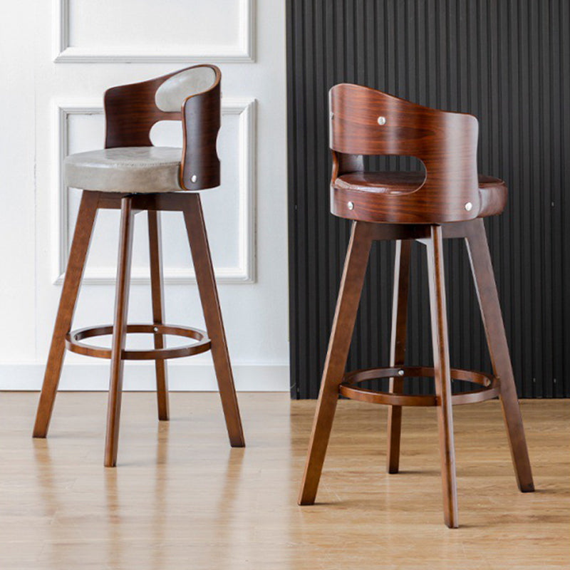 Contemporary Style Low Back Barstools with Cushion Upholstered Bar Stools