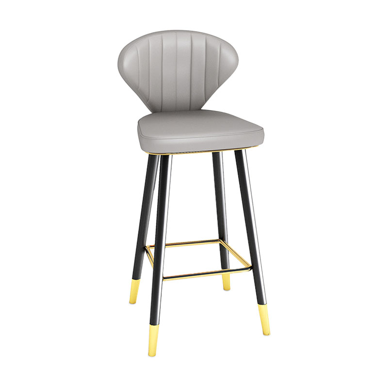 Scandinavian Home Footrest Stool Matte Finish Leather Barstool