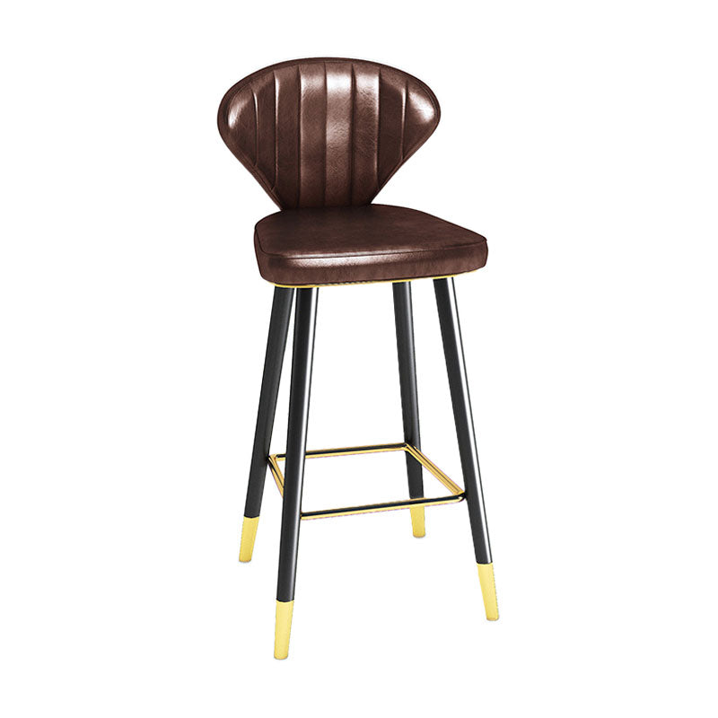 Scandinavian Home Footrest Stool Matte Finish Leather Barstool