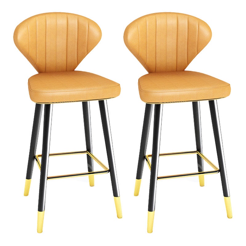 Scandinavian Home Footrest Stool Matte Finish Leather Barstool