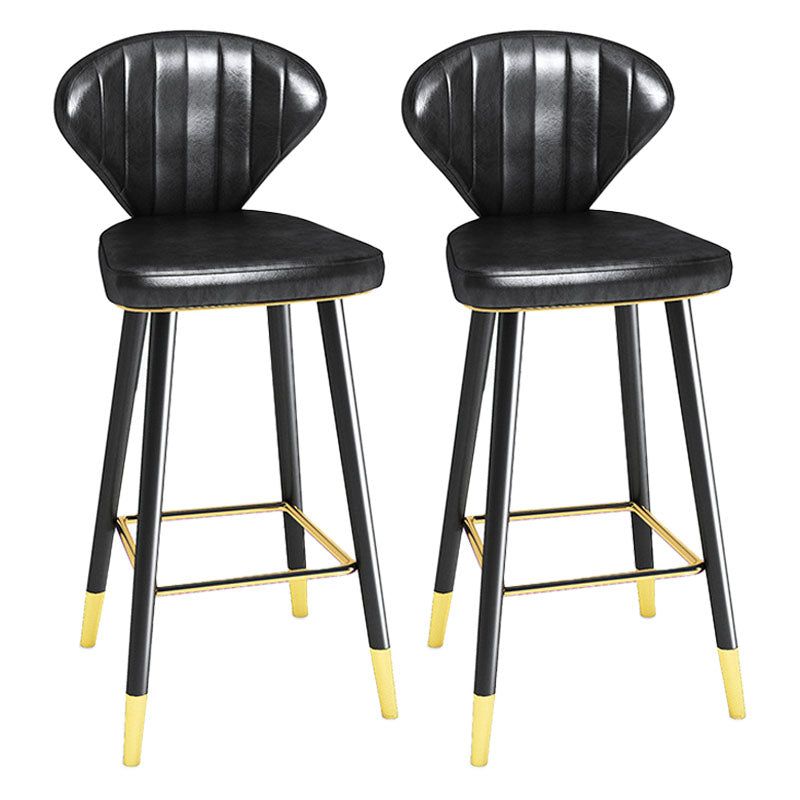 Scandinavian Home Footrest Stool Matte Finish Leather Barstool