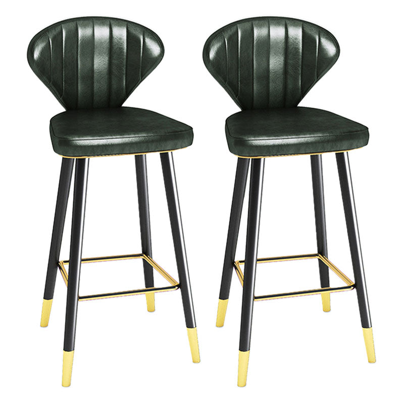 Scandinavian Home Footrest Stool Matte Finish Leather Barstool