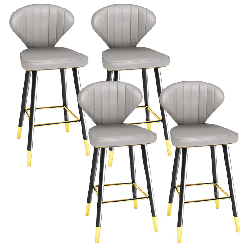 Scandinavian Home Footrest Stool Matte Finish Leather Barstool