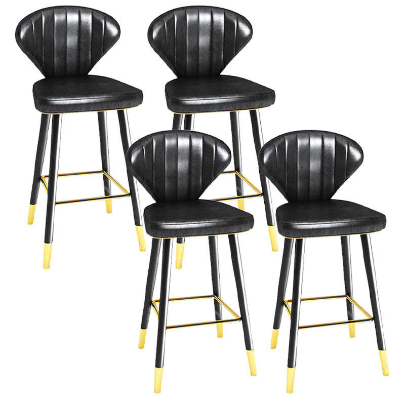 Scandinavian Home Footrest Stool Matte Finish Leather Barstool