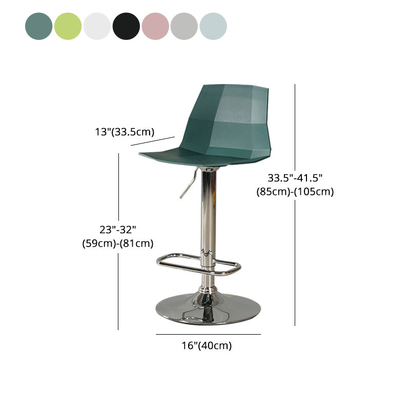 Contemporary Swivel Adjustable Height Stool Matte Finish Plastic Home Barstool