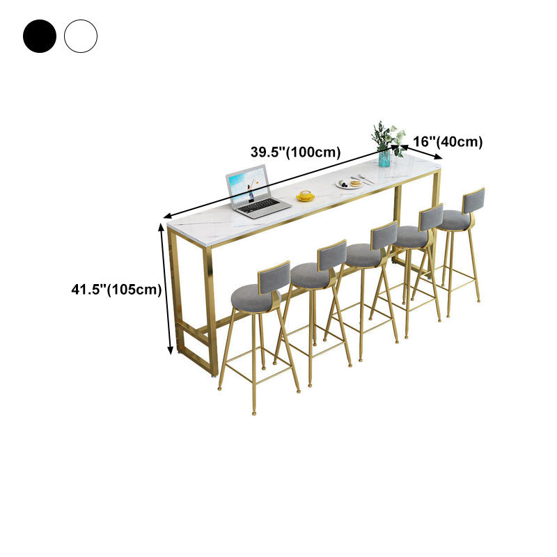 White Bar Table Traditional Luxury Rectangle Bar Table with Trestle Base