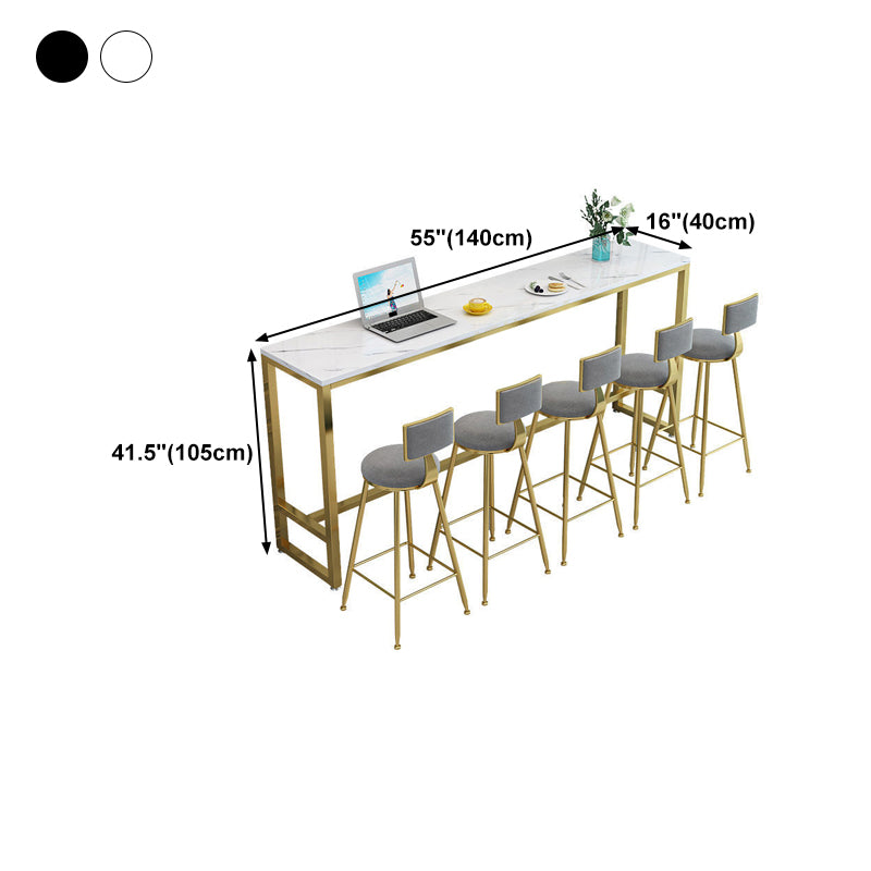 White Bar Table Traditional Luxury Rectangle Bar Table with Trestle Base