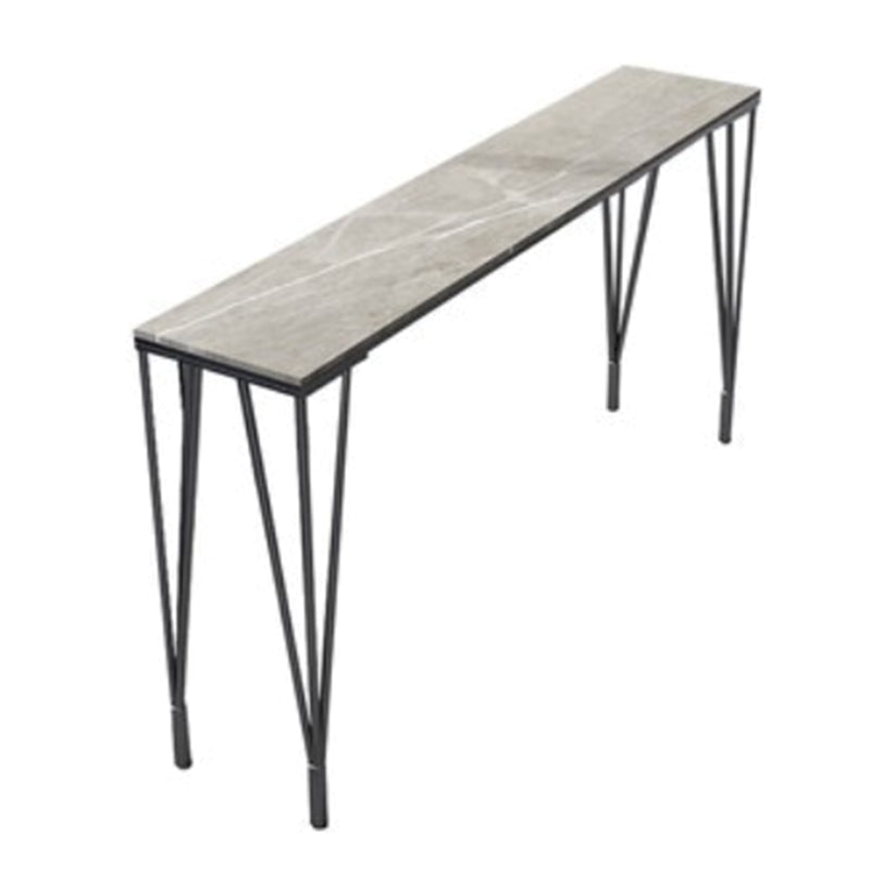 Stone Bar Dining Table Modern Rectangle Bar Table with 4 Legs Base for Dining Room