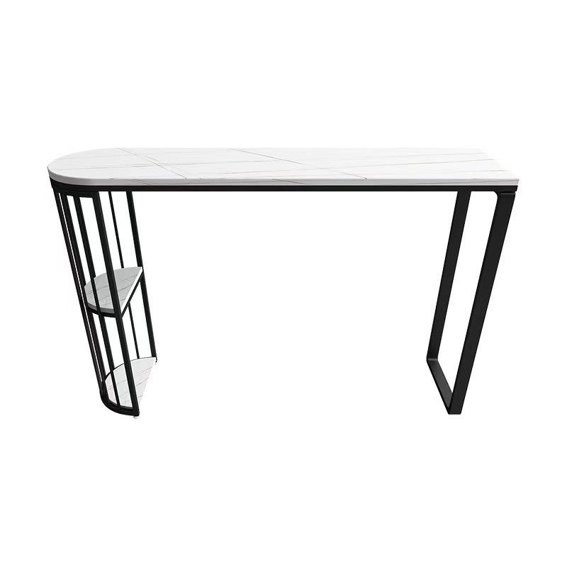 Stone Bar Dining Table ModernOval Bar Table with Sled for Dining Room