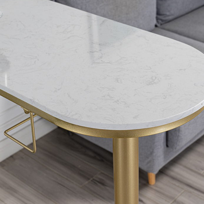 Modern Bar Table Artificial Marble Top 42-inch Height Pub Table for Dining Room