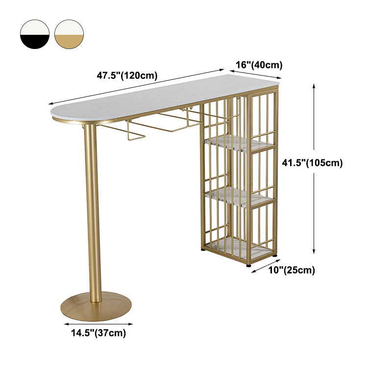 Modern Bar Table Artificial Marble Top 42-inch Height Pub Table for Dining Room