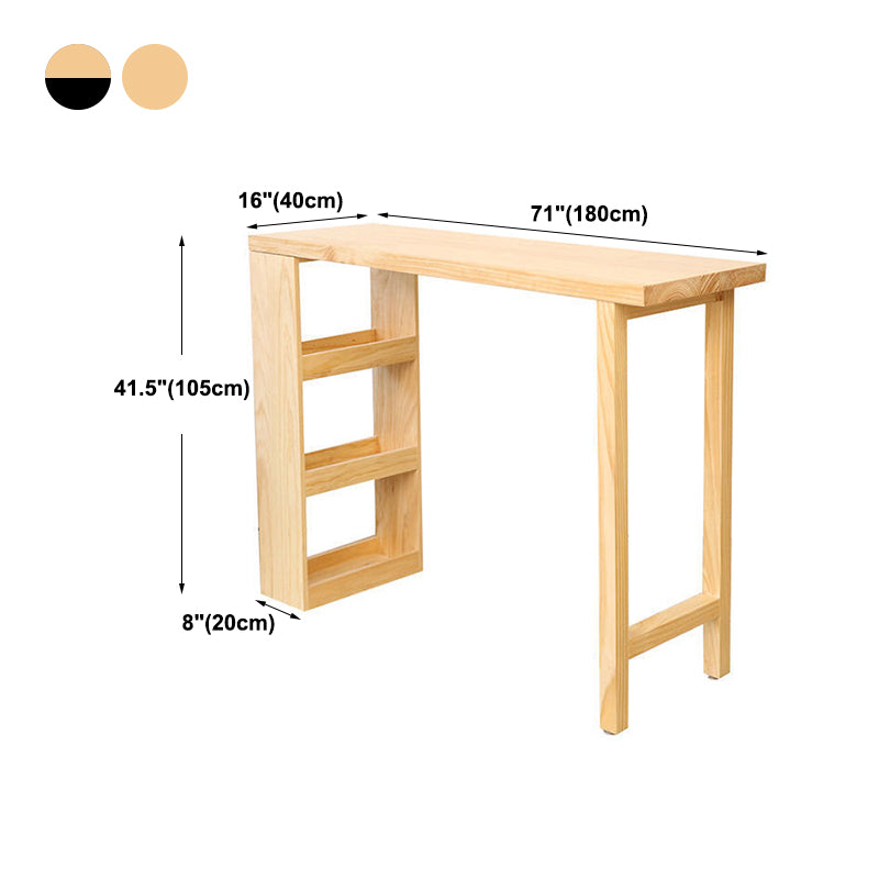 Rectangle Wood Top Counter Table 42-inch Height Modern Bar Table