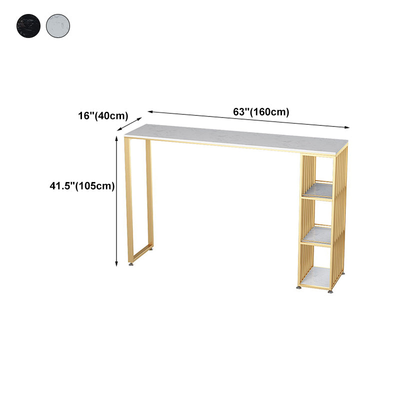 Rectangle Top Counter Table Glam Style 42-inch Height Table for Dining Room