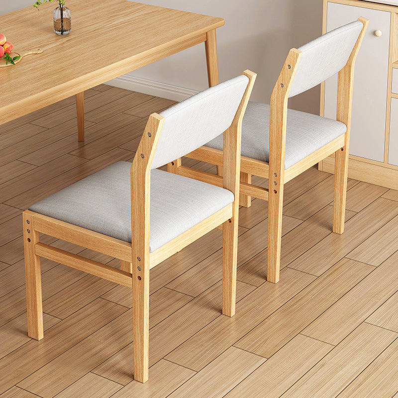 Modern Rubberwood Home Armless Dining Chairs Open Back Dining Side Chair, 1 Piece