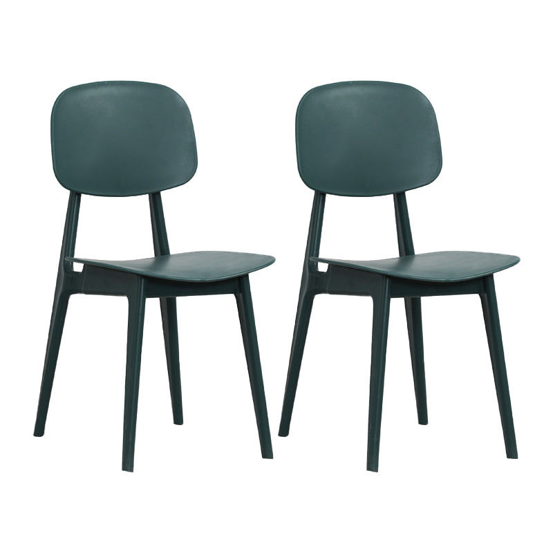 Nordic Style Armless Chair Plastic Open Back Dining Side Chair (Set of 2/4)