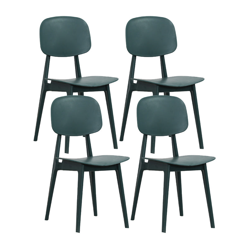 Nordic Style Armless Chair Plastic Open Back Dining Side Chair (Set of 2/4)