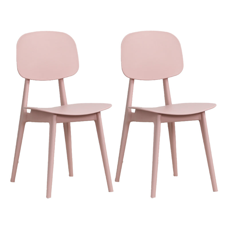 Nordic Style Armless Chair Plastic Open Back Dining Side Chair (Set of 2/4)