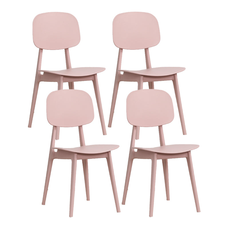 Nordic Style Armless Chair Plastic Open Back Dining Side Chair (Set of 2/4)