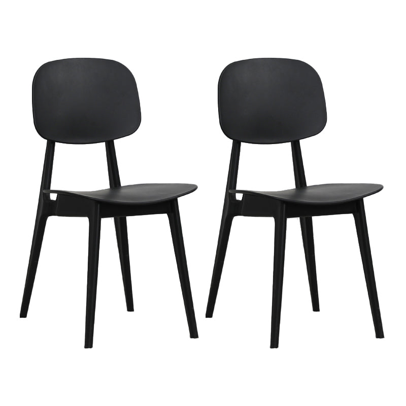 Nordic Style Armless Chair Plastic Open Back Dining Side Chair (Set of 2/4)