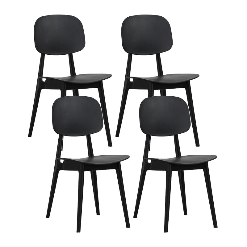 Nordic Style Armless Chair Plastic Open Back Dining Side Chair (Set of 2/4)