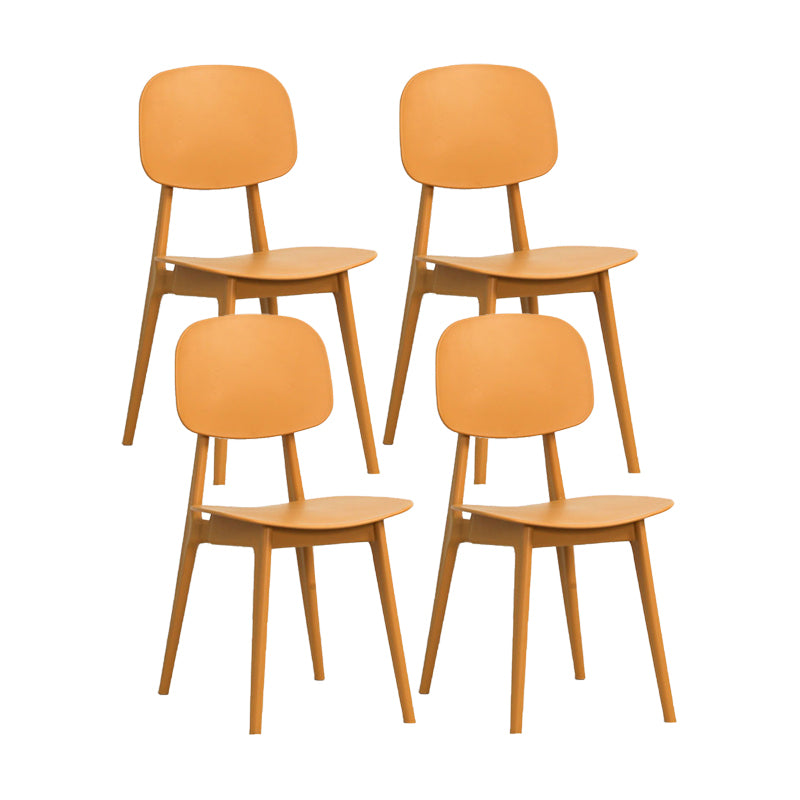 Nordic Style Armless Chair Plastic Open Back Dining Side Chair (Set of 2/4)