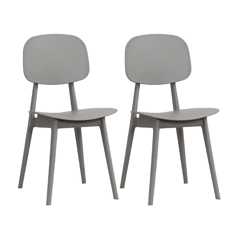 Nordic Style Armless Chair Plastic Open Back Dining Side Chair (Set of 2/4)