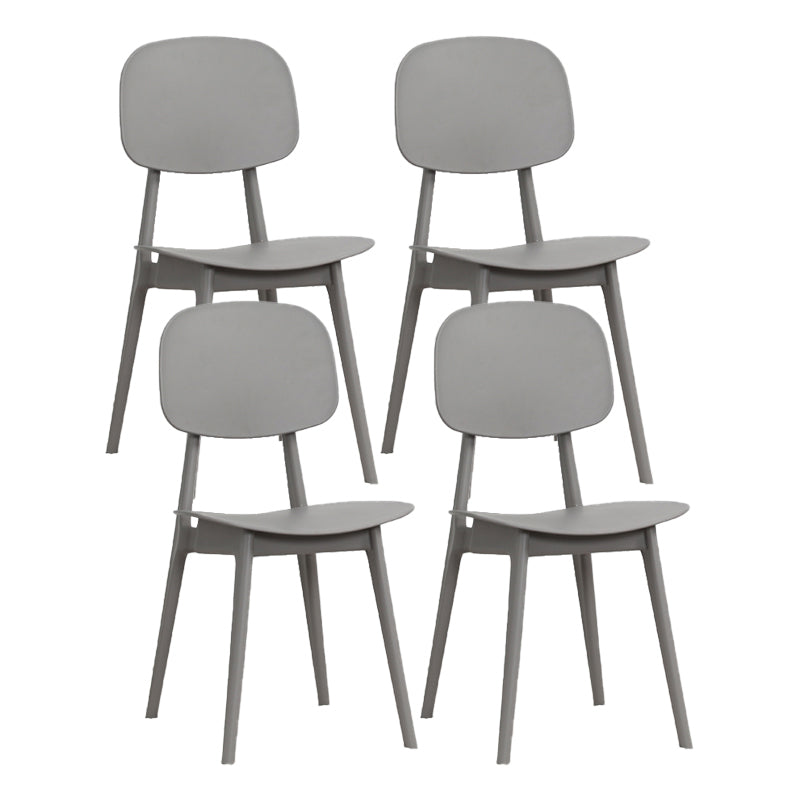 Nordic Style Armless Chair Plastic Open Back Dining Side Chair (Set of 2/4)