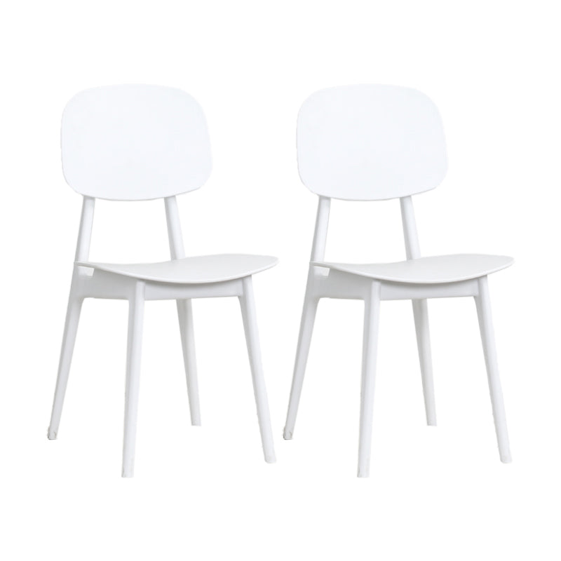 Nordic Style Armless Chair Plastic Open Back Dining Side Chair (Set of 2/4)