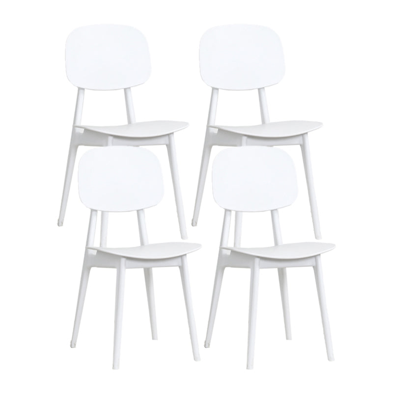 Nordic Style Armless Chair Plastic Open Back Dining Side Chair (Set of 2/4)