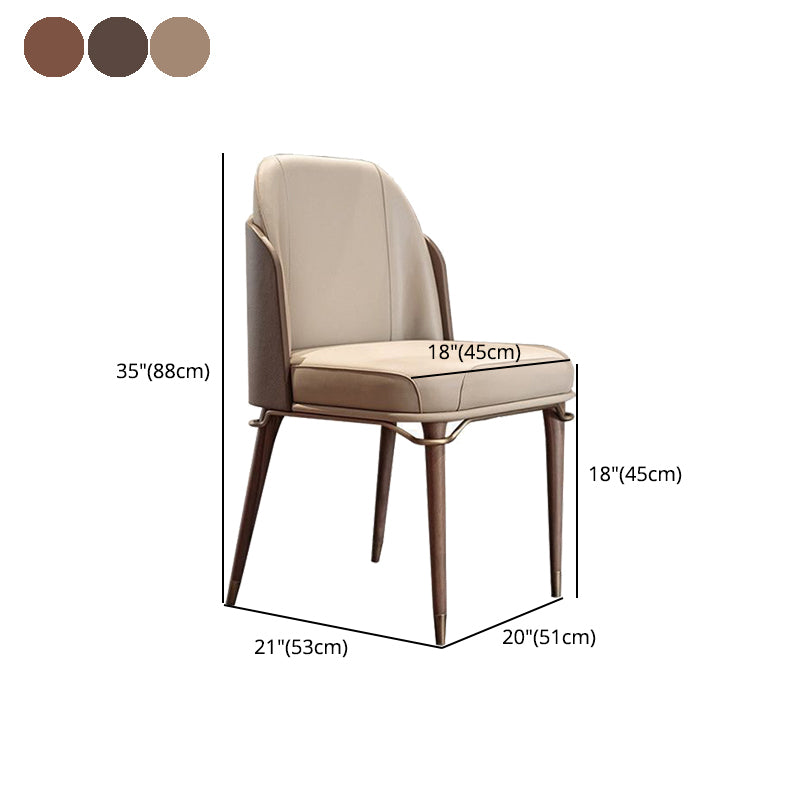 Glam Style Armless Chair Wood Parsons Side Chair for Kitchen 20"x20.8"x34.6"