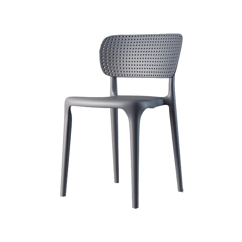 Contemporary Plastic Patio Dining Side Chair Open Back Dining Side Chair