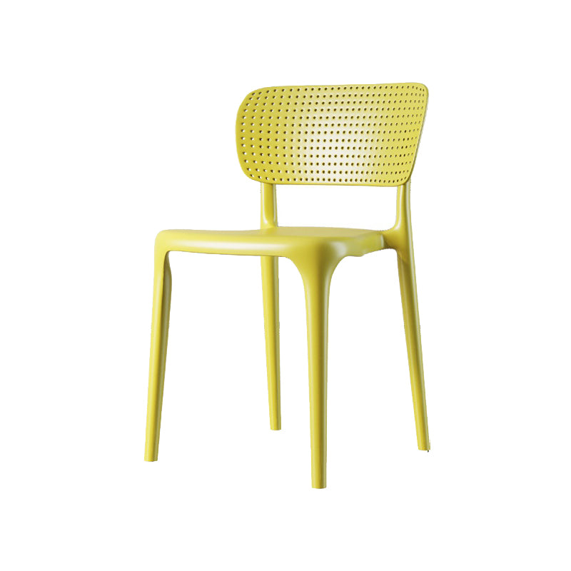 Contemporary Plastic Patio Dining Side Chair Open Back Dining Side Chair