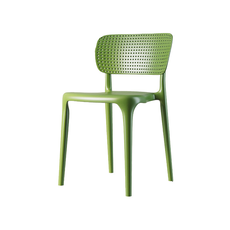 Contemporary Plastic Patio Dining Side Chair Open Back Dining Side Chair