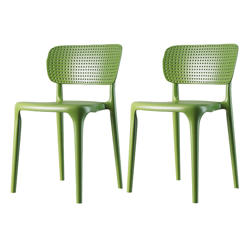 Contemporary Plastic Patio Dining Side Chair Open Back Dining Side Chair