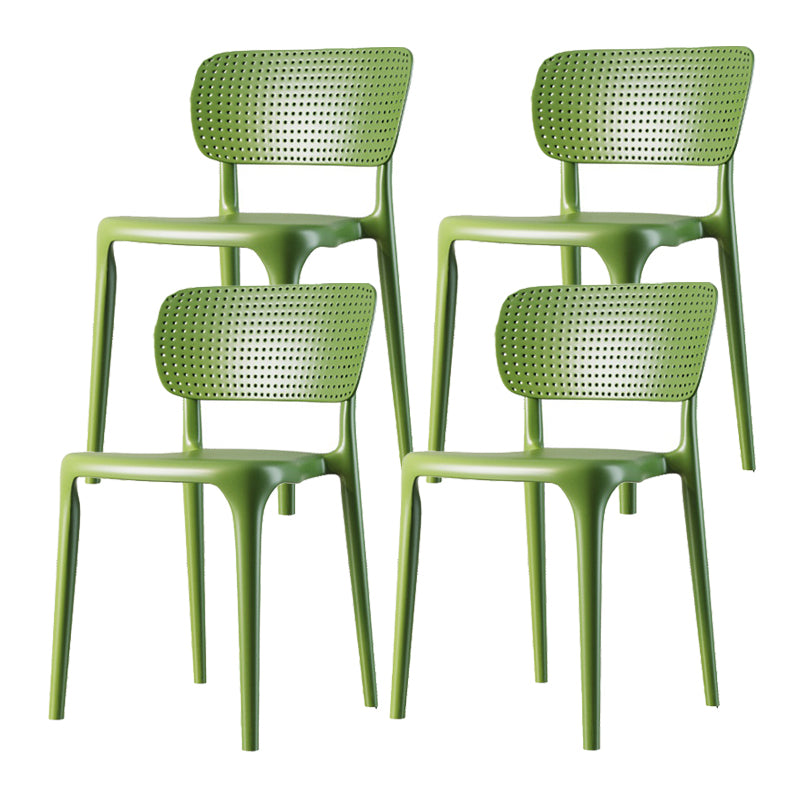 Contemporary Plastic Patio Dining Side Chair Open Back Dining Side Chair