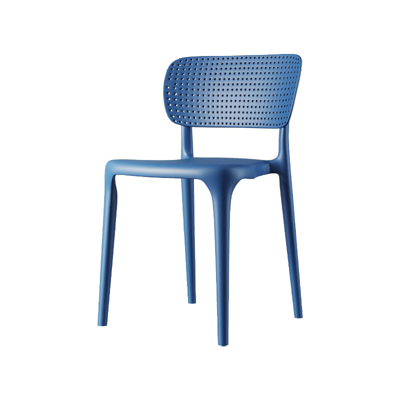 Contemporary Plastic Patio Dining Side Chair Open Back Dining Side Chair