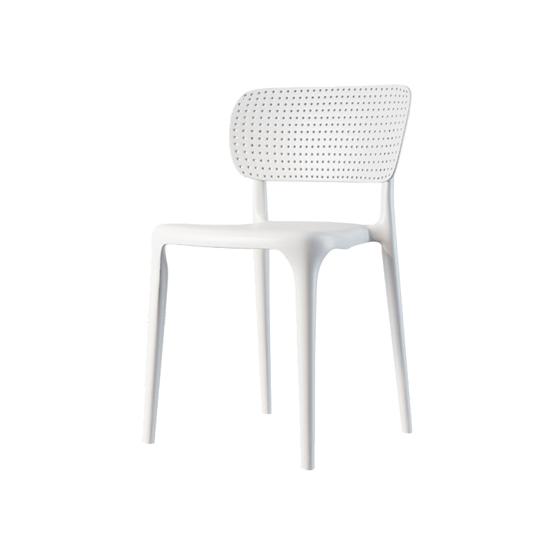 Contemporary Plastic Patio Dining Side Chair Open Back Dining Side Chair