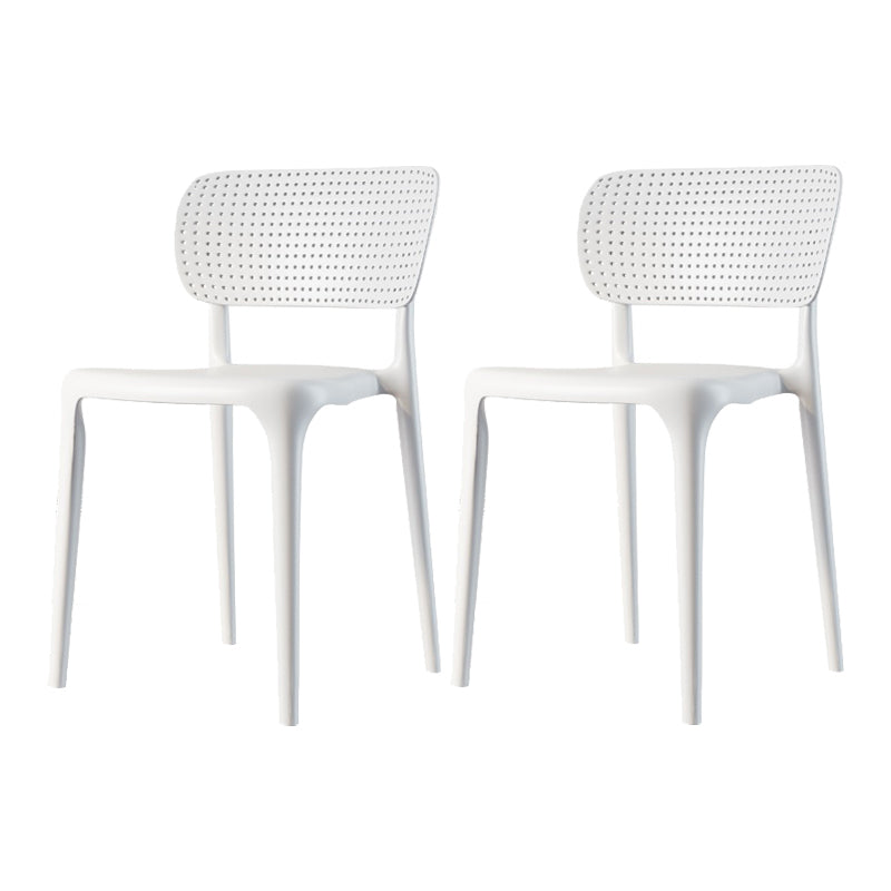 Contemporary Plastic Patio Dining Side Chair Open Back Dining Side Chair