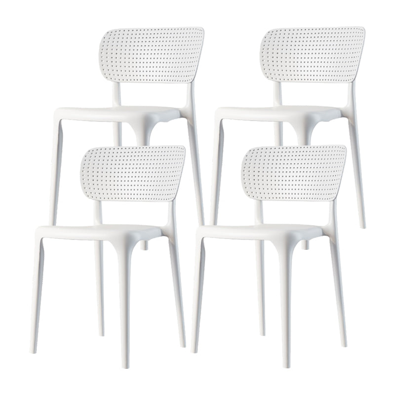 Contemporary Plastic Patio Dining Side Chair Open Back Dining Side Chair