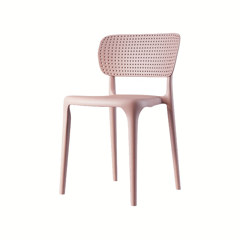 Contemporary Plastic Patio Dining Side Chair Open Back Dining Side Chair