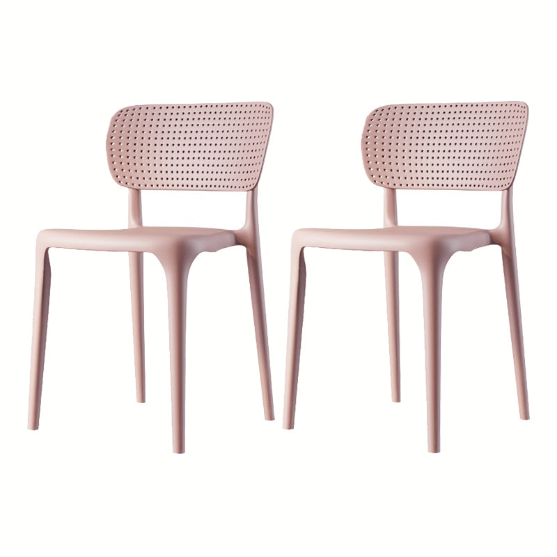 Contemporary Plastic Patio Dining Side Chair Open Back Dining Side Chair