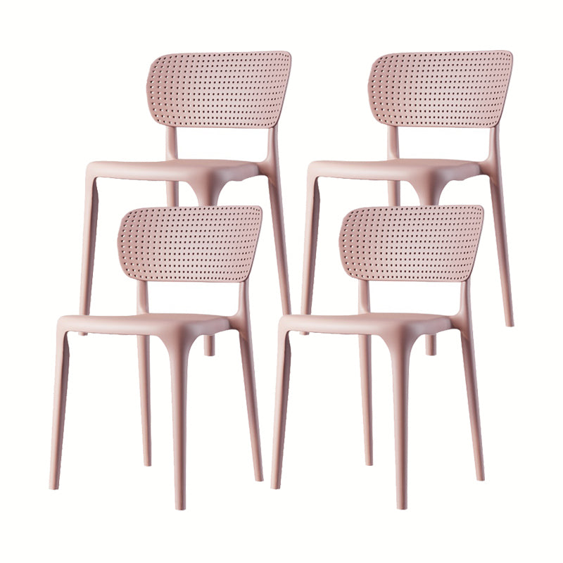 Contemporary Plastic Patio Dining Side Chair Open Back Dining Side Chair