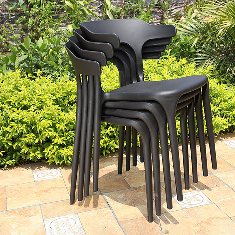 Nordic Style Side Chair Plastic Open Back Dining Side Chair for Patio Dining