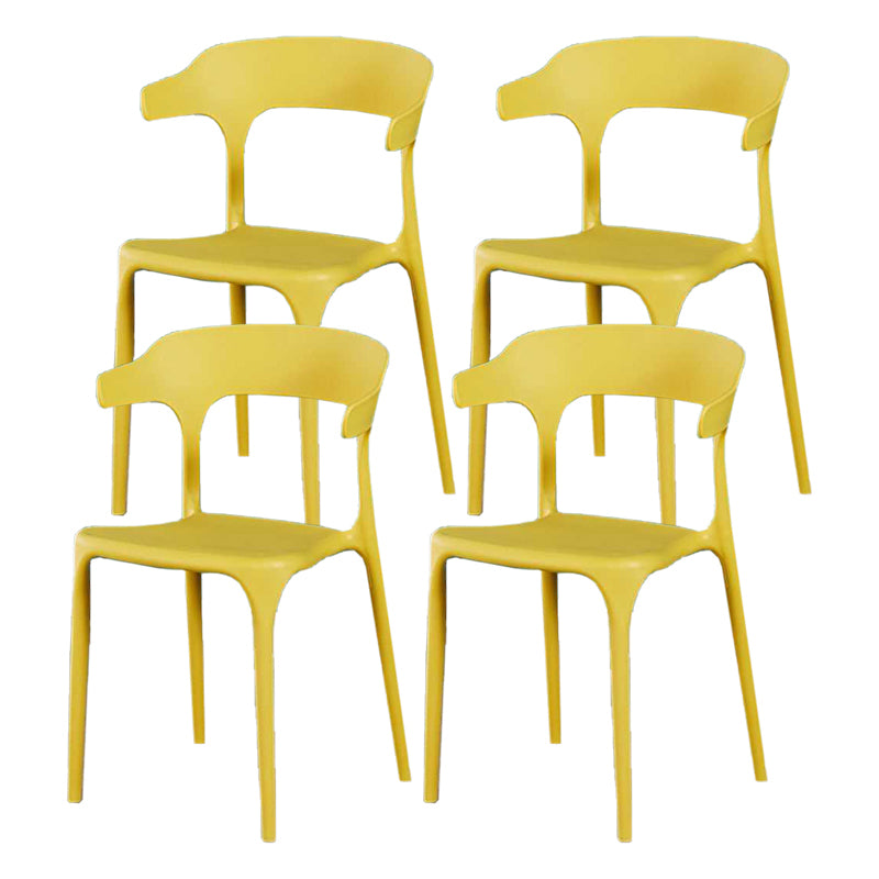 Nordic Style Side Chair Plastic Open Back Dining Side Chair for Patio Dining