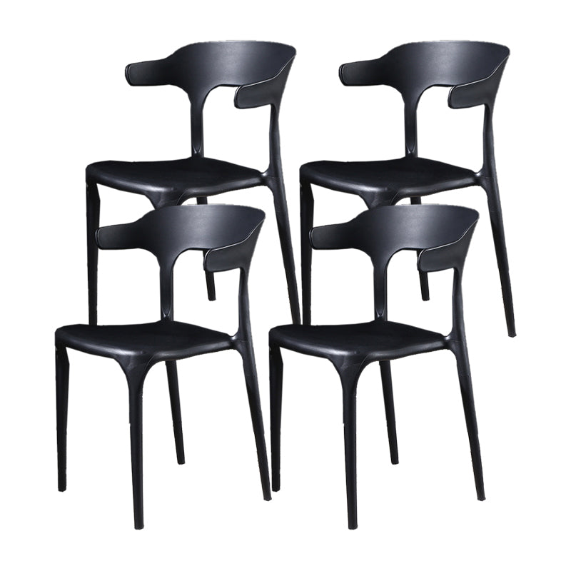 Nordic Style Side Chair Plastic Open Back Dining Side Chair for Patio Dining