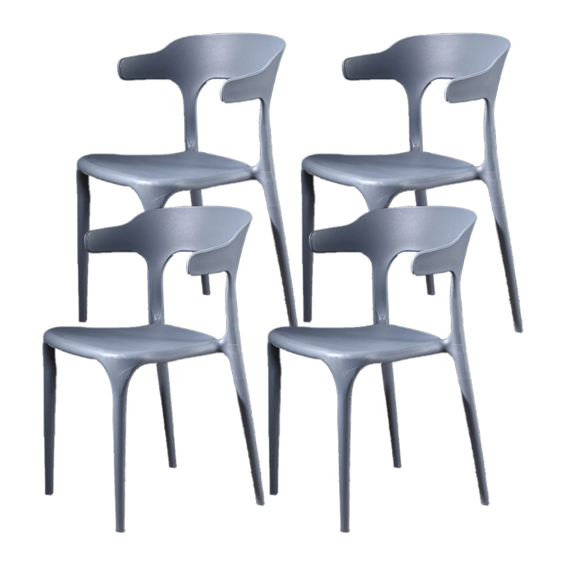 Nordic Style Side Chair Plastic Open Back Dining Side Chair for Patio Dining