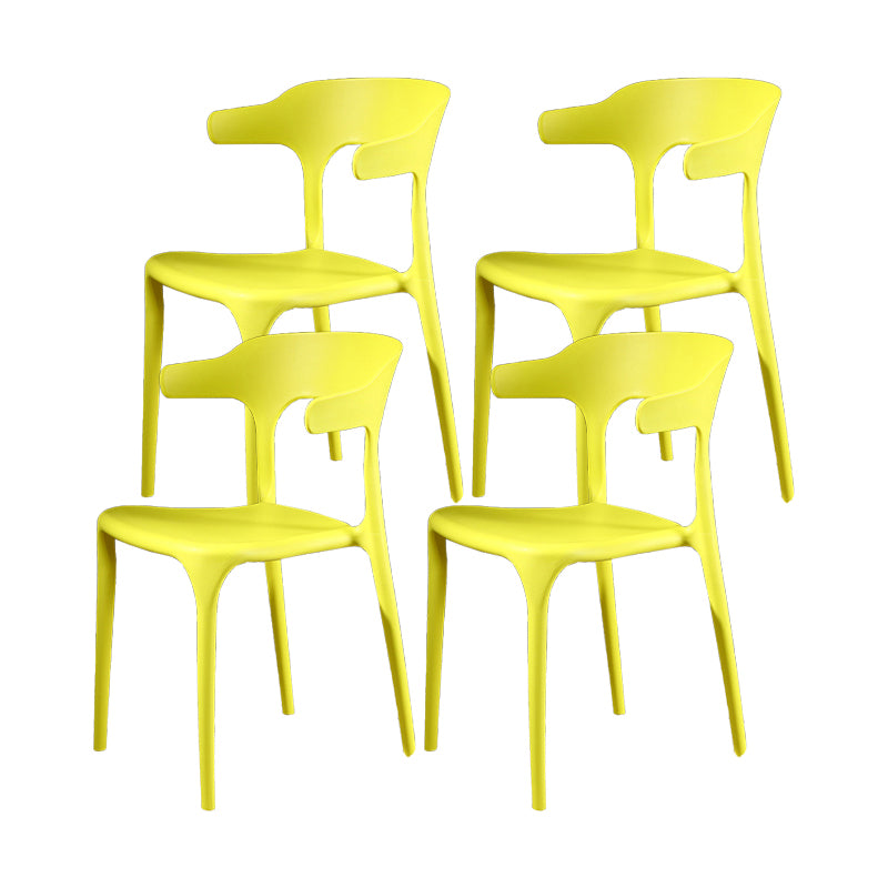 Nordic Style Side Chair Plastic Open Back Dining Side Chair for Patio Dining