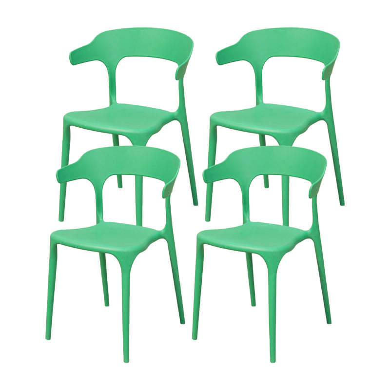 Nordic Style Side Chair Plastic Open Back Dining Side Chair for Patio Dining