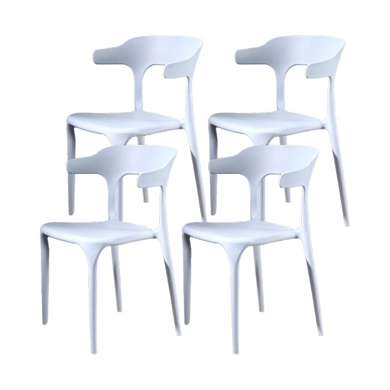 Nordic Style Side Chair Plastic Open Back Dining Side Chair for Patio Dining